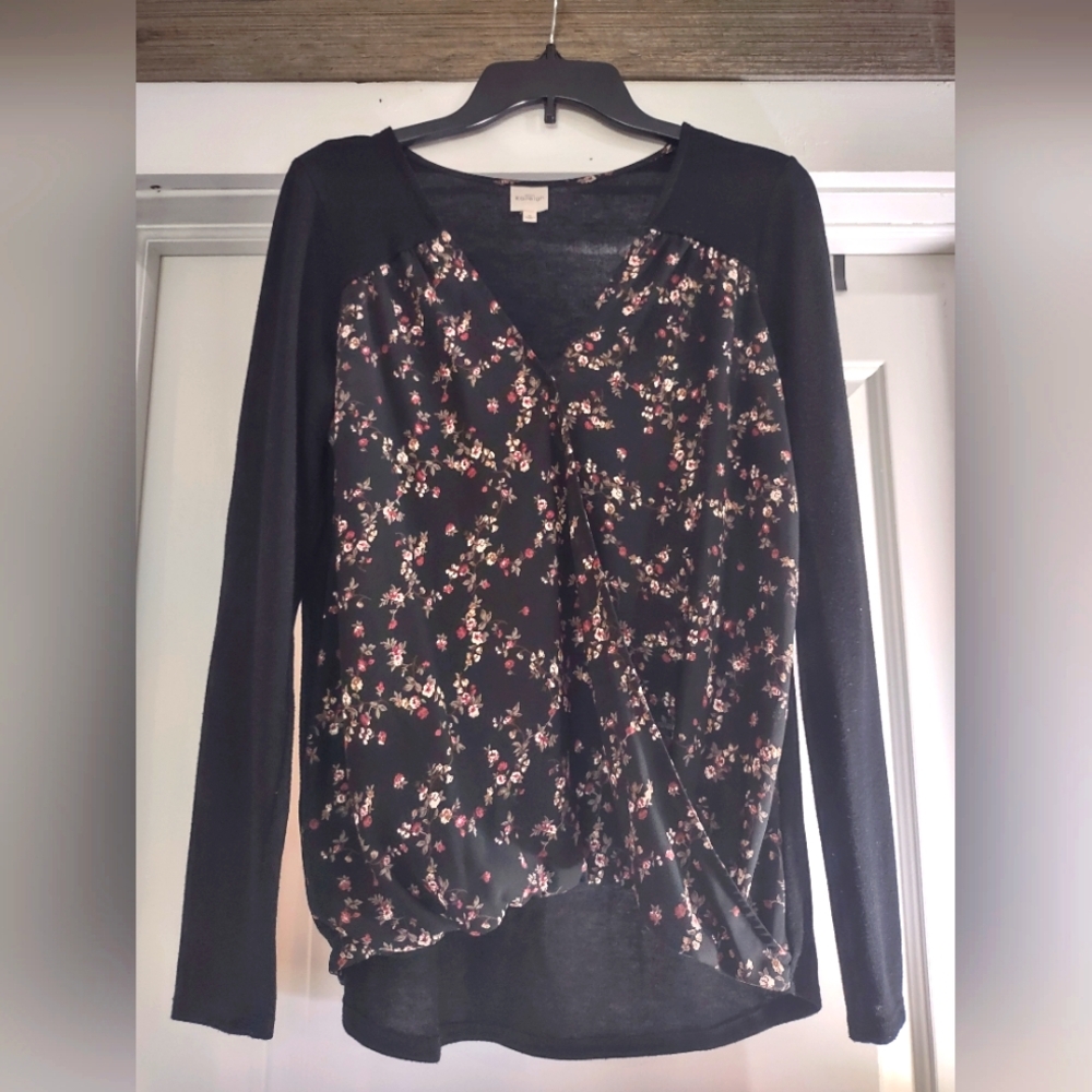 Kaileigh Mixed Material Blouse